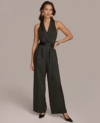Donna Karan New York Women's Shawl-Collar Tie-Waist Jumpsuit