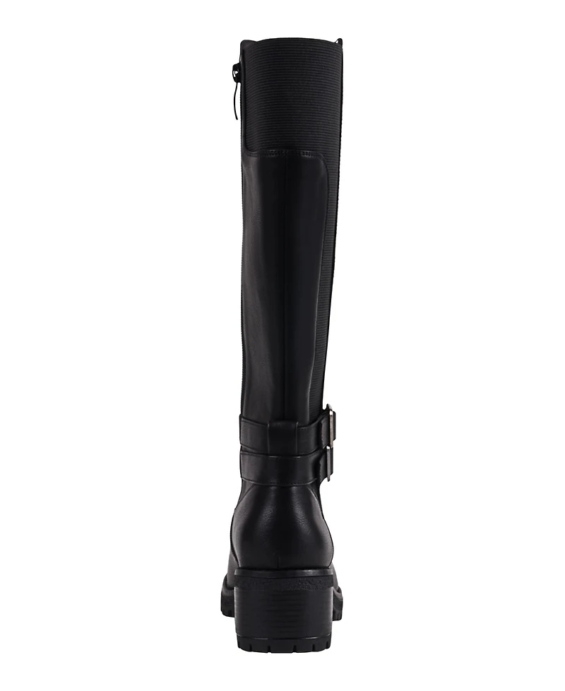 Gc Shoes Women's Jonah Lug Sole Block Heel Knee High Boots