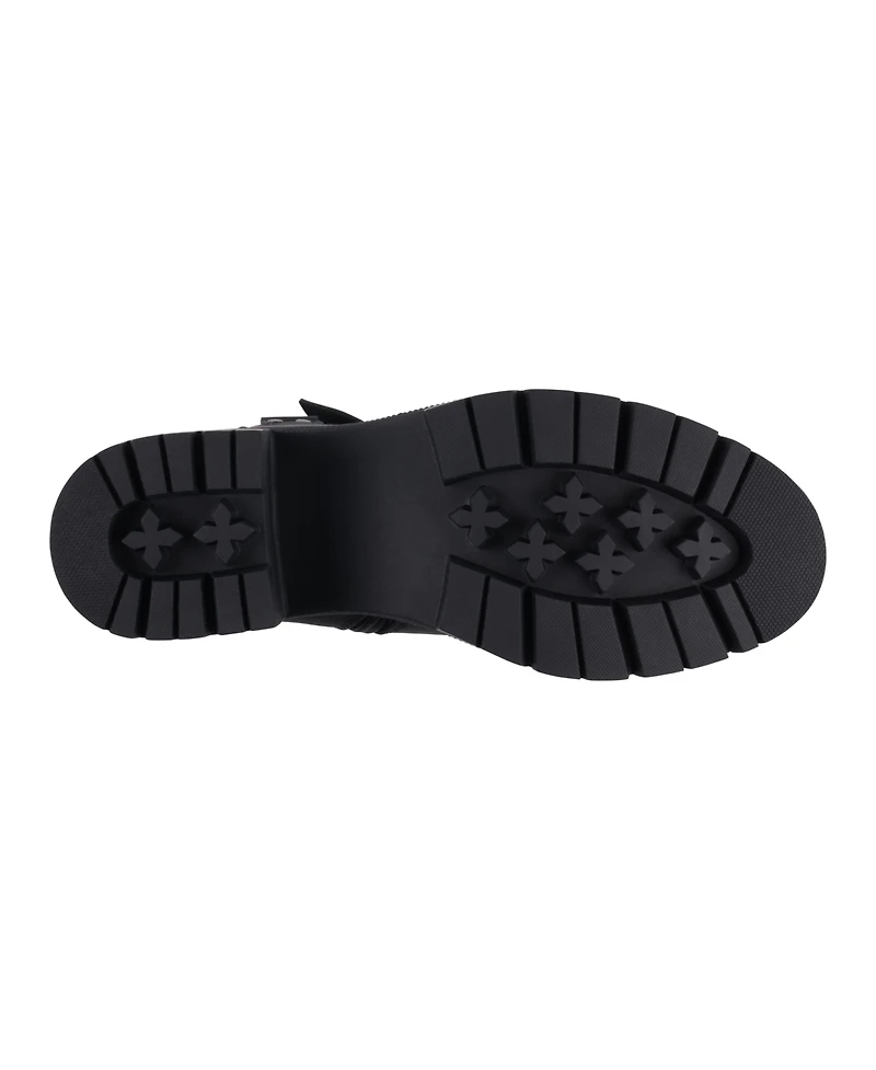 Gc Shoes Women's Knox Buckle Lug Sole Block Heel Mid Calf Boots