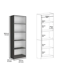 Vinton 4-Tier Bookcase with Modern Storage for Books and Decor