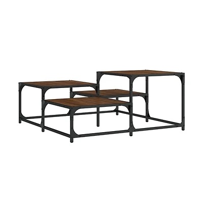 vidaXL Coffee Table Brown Oak 34.4"x34.4"x15.7" Engineered Wood