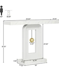 Tribesigns Modern Console Table, 40 Inches Narrow Sofa Entryway Table with Pendulum Shape Base, Contemporary Wood Accent Table for Living Room Hallway