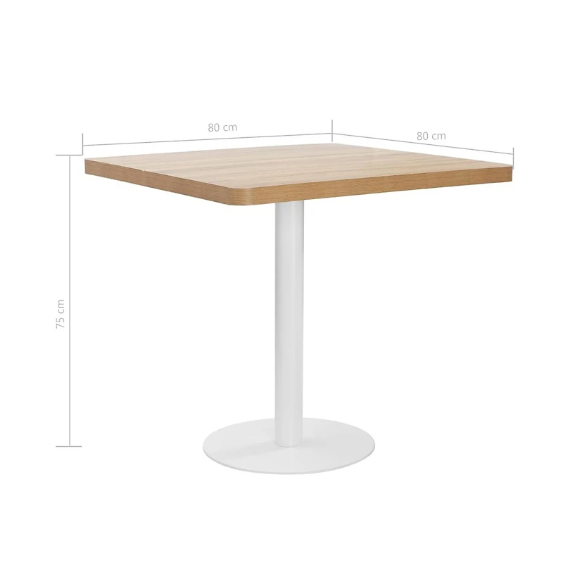 vidaXL Bistro Table Light Brown 31.5"x31.5" Mdf