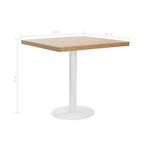 vidaXL Bistro Table Light Brown 31.5"x31.5" Mdf