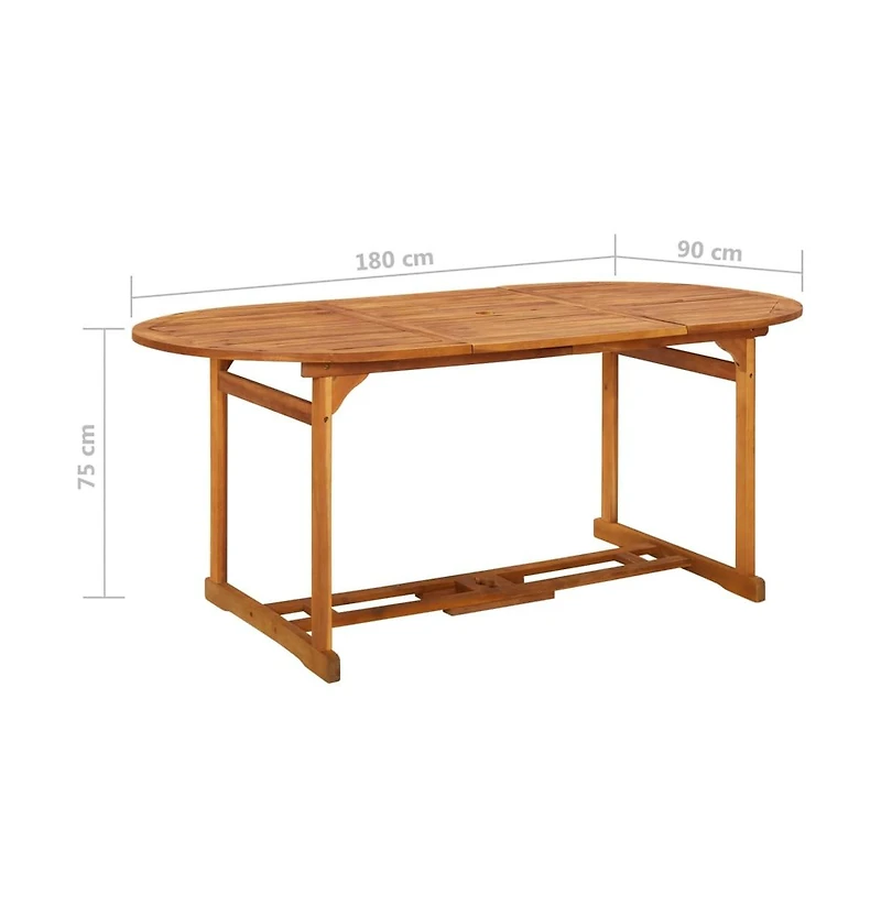 vidaXL Patio Dining Table 70.9"x35.4"x29.5" Solid Acacia Wood