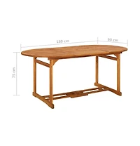 vidaXL Patio Dining Table 70.9"x35.4"x29.5" Solid Acacia Wood