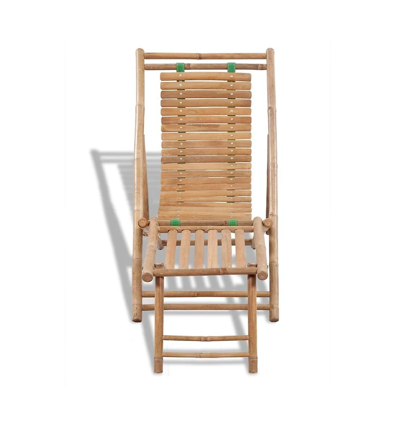 vidaXL Patio Deck Chair with Footrest Bamboo