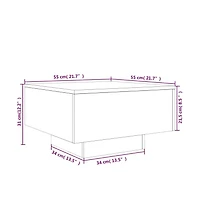 vidaXL Coffee Table with Led Lights Smoked Oak 21.7"x21.7"x12.2"