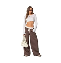 Edikted Womens Mikki Wide Leg Sweatpants