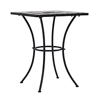vidaXL Mosaic Bistro Table Black and White 23.6" Ceramic