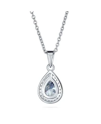 Bling Jewelry Cubic Zirconia Classic Large Cz Teardrop Solitaire Pendant Necklace .925 Sterling Silver