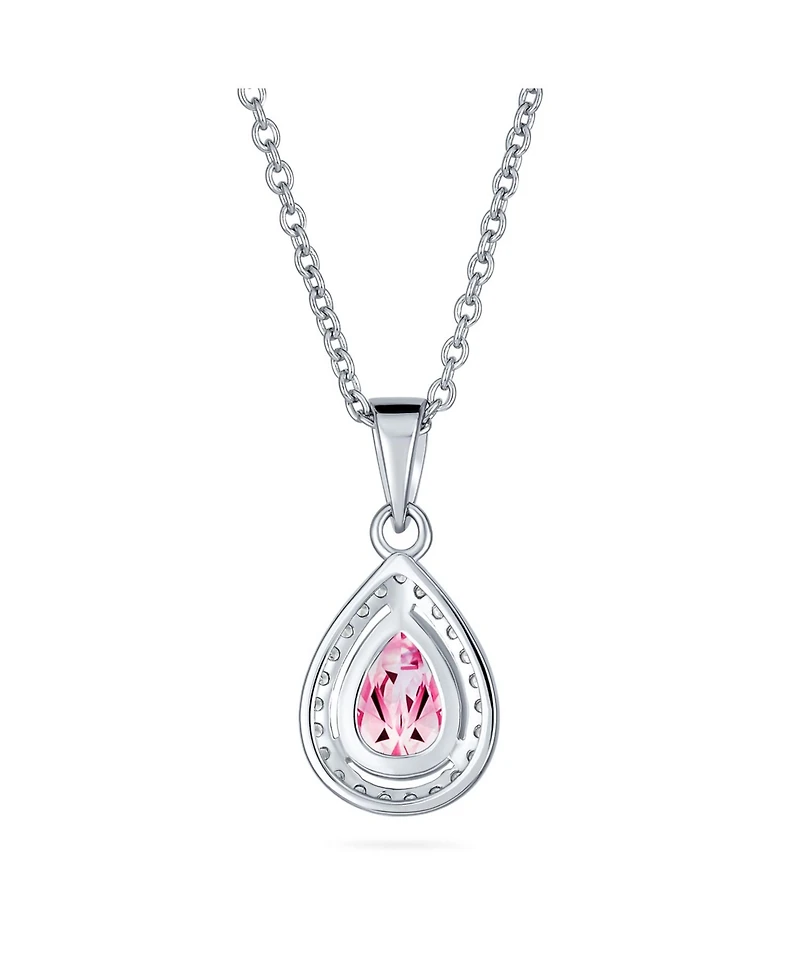Bling Jewelry Cubic Zirconia Classic Large Cz Teardrop Solitaire Pendant Necklace .925 Sterling Silver