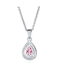 Bling Jewelry Cubic Zirconia Classic Large Cz Teardrop Solitaire Pendant Necklace .925 Sterling Silver