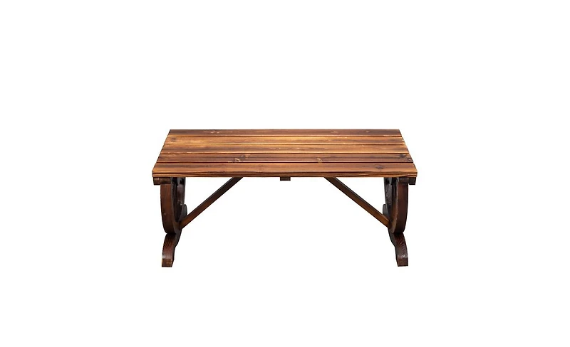 Slickblue 2-Person Rustic Garden Bench, Outdoor Wagon Wheel Porch Bench for Backyard Patio Garden, Brown
