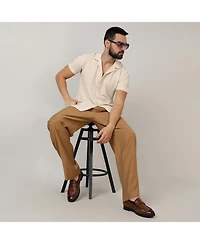 Men's Pale Yellow Micro Creased Shirt