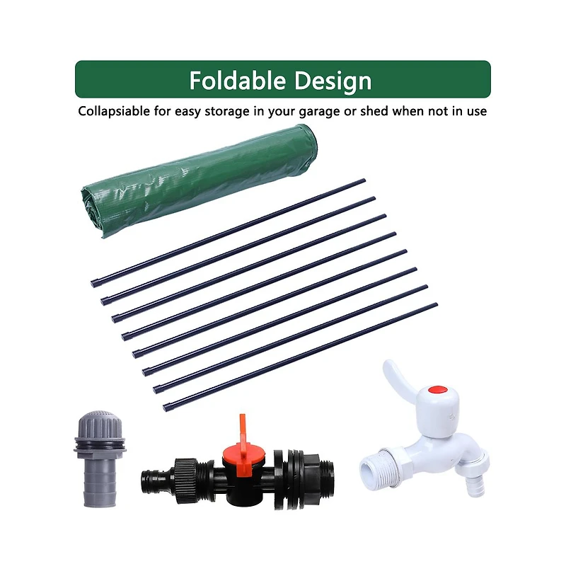Slickblue 132 Gallon Folding Rain Barrel Portable Water Collector for Sustainable Gardening