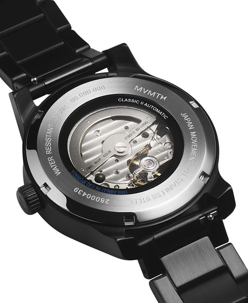 Mvmt Men's Classic Ii Automatic Ionic Plated Black Steel Watch 42mm