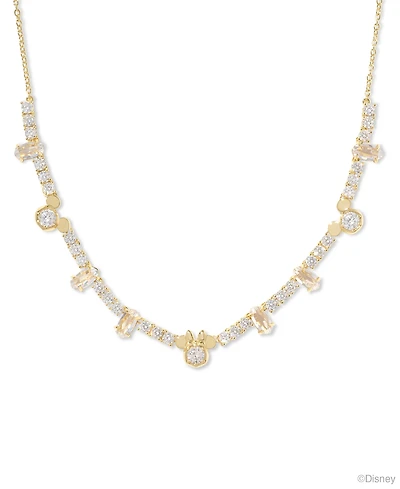 Kendra Scott 14k Gold-Plated Cubic Zirconia Mickey & Minnie Mouse 19" Adjustable Tennis Necklace
