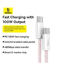 Usb-c to Cable 100W Usb Charging 3ft, Pink