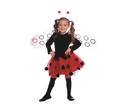 Dress Up America Ladybug Dress, Wings & Headband Costume Set - Toddlers Girls
