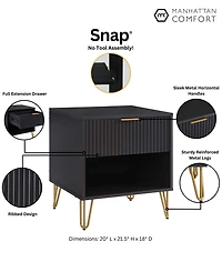 Manhattan Comfort Dumbo 2-Piece 1-Drawer Modern Nightstand Set