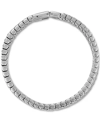 Esquire Men's Jewelry Cubic Zirconia Honeycomb Link Bracelet Stainless Steel (Also Black Ion-Plated Steel), Created for Macy's