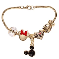 Disney Minnie Mouse Fashion 7" Charm Bracelet with Heart, Bow, and Crystal Beads