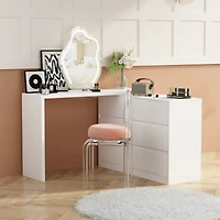 Homsee 6-Drawer L-Shaped Chest of Drawers with Rotatable Desktop