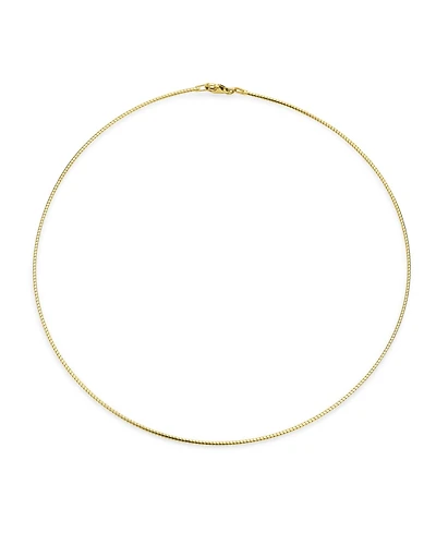 Bling Jewelry Basic Simple Thin Slider Omega Cubetto Chain Snake Choker Flex Collar Necklace Gold Plated .925 Silver Sterling Add Pendant 16 Inch