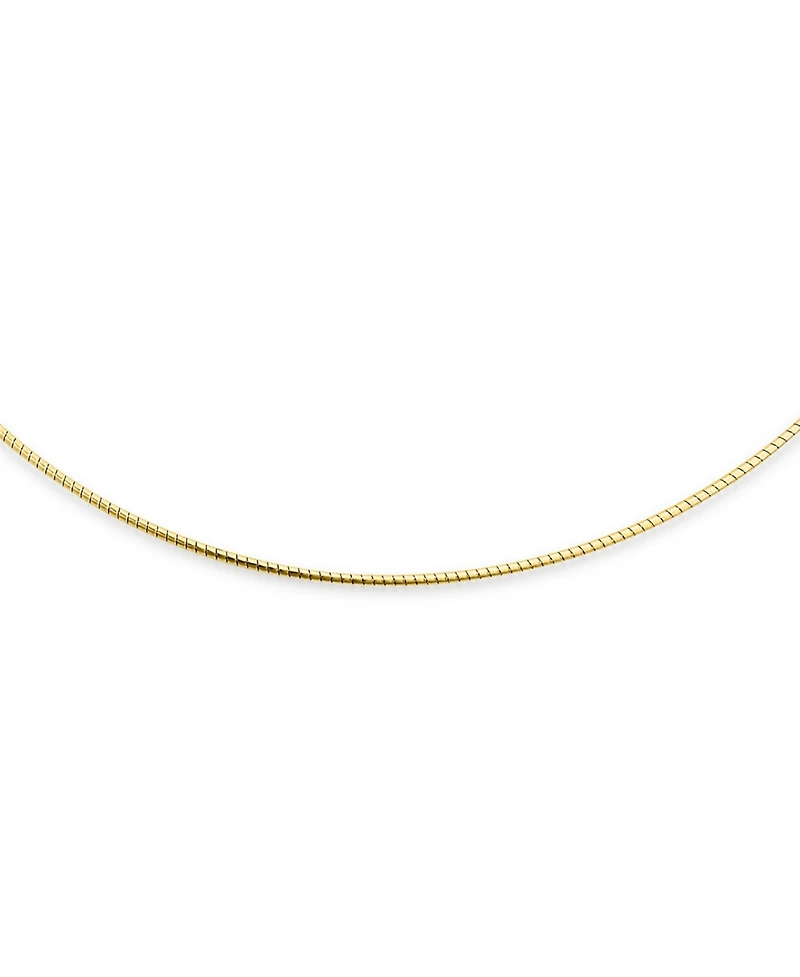 Bling Jewelry Basic Simple Thin Slider Omega Cubetto Chain Snake Choker Flex Collar Necklace Gold Plated .925 Silver Sterling Add Pendant 16 Inch