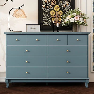 Homsee Blue Paint Finish 10-Drawer Cabinet Organizer