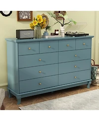 Homsee Blue Paint Finish 10-Drawer Cabinet Organizer