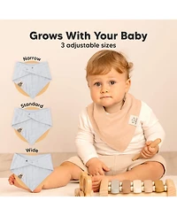 KeaBabies 8pk Lumi Muslin Baby Bibs, Bandana Bibs for Boy, Girl, Drool Bib Newborn, Toddler