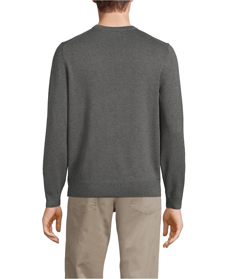 Lands' End Men's Fine Gauge Cotton Crew Neck Sweater