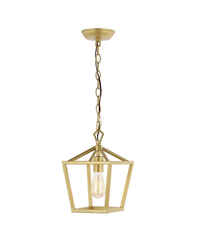 Jonathan Y Oslin 8" 1-Light Vintage Farmhouse Iron Chain Pagoda Led Pendant