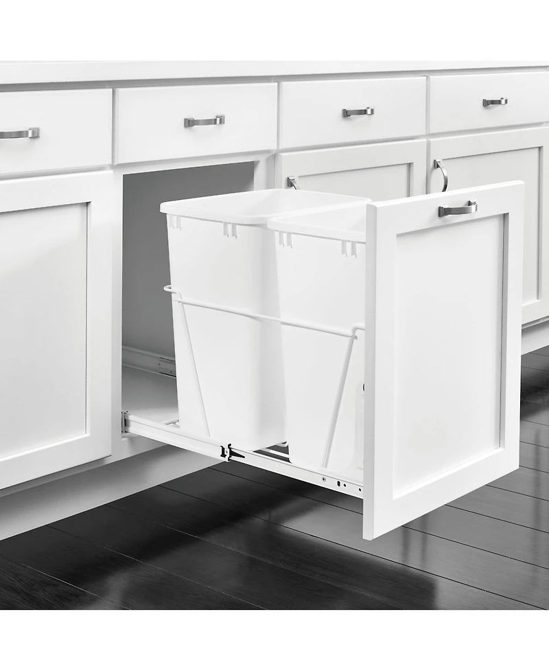 Rev-a-Shelf Double Pullout Kitchen Cabinet 27 qt. Trash Can, Rv-15PB-2 S