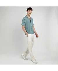 Men's Teal Green Micro Zig-Zag Shirt
