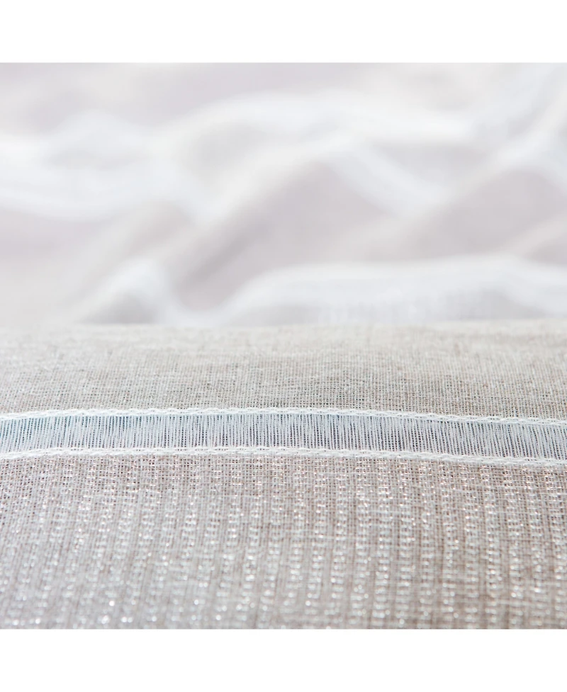 Chanasya Premium 2-Panel Faux Linen Shimmer Textured Sheer Curtain Panels