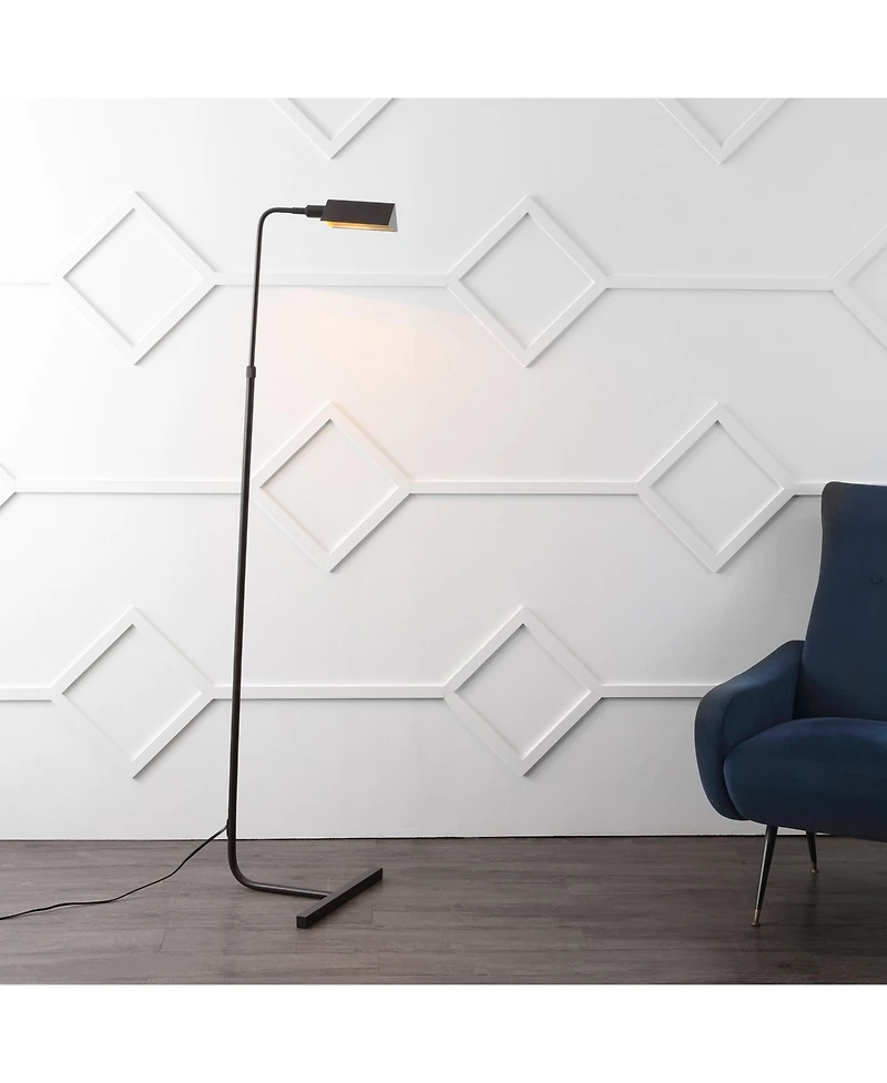 Jonathan Y Cotys MidCentury Industrial Metal Adjustable Pharmacy Led Floor Lamp