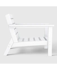 WestinTrends Outdoor Modern Hdpe Patio White Club Chair with Deep Seat Cushions