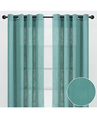Chanasya Premium 2-Panel Soft Textured Semi Sheer Grommet Curtains for Window Living Room Bedroom Kitchen Office
