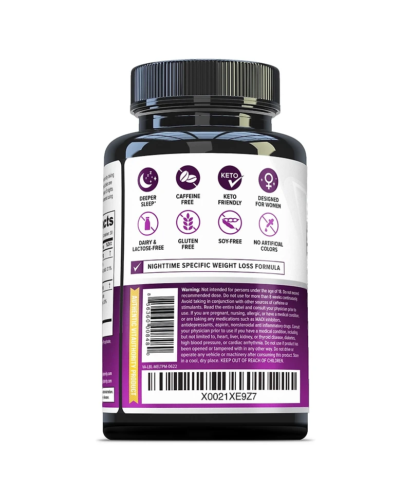 Melt Pm Weight Loss Focused Sleep Support, Vitauthority, 60ct