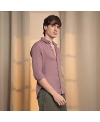 Campus Sutra Men's Nude Pink Woven-Textured Shirt