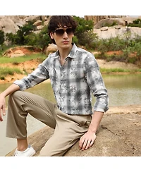 Men's Moon Grey Splash Check Shirt
