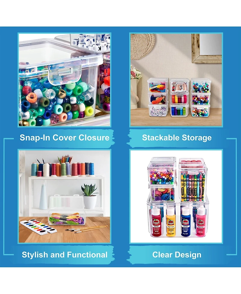 Sorbus 12-Piece Sewing and Craft Material Storage Set with Lids