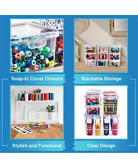 Sorbus 12-Piece Sewing and Craft Material Storage Set with Lids