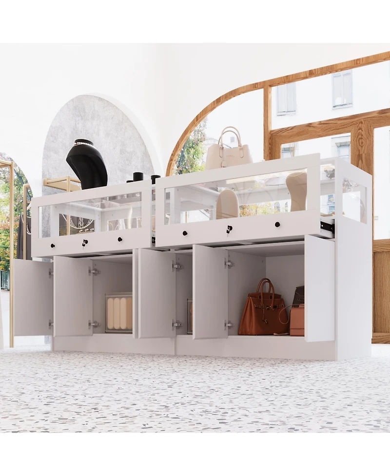 Homsee White Storage Cabinet Bedroom Dresser Armoire Island