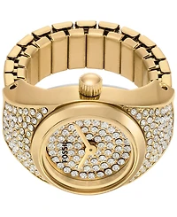 Fossil Women's Watch Ring Three-Hand Gold-Tone Stainless Steel Watch, 15mm