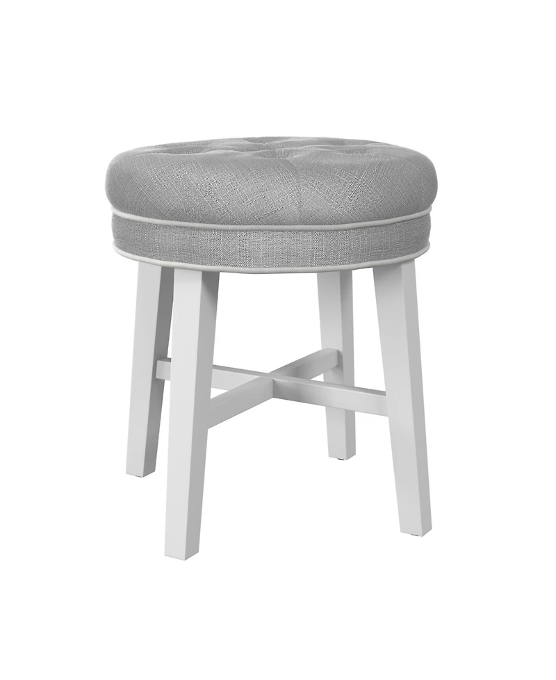 Hillsdale 18" Wood Sophia Tufted Backless Vanity Stool