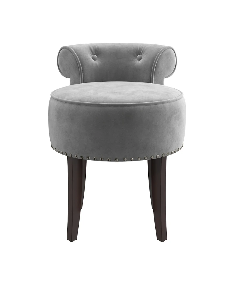 Hillsdale 22.5" Wood and Upholstered Lena Vanity Stool